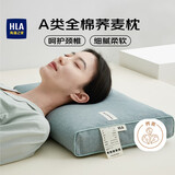 海澜之家（HLA）天然荞麦枕全棉枕芯 透气安睡枕高度可调颈椎枕 单只装 青绿