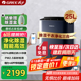 格力（GREE）除湿机/抽湿机家用多功能净化干衣UV杀菌除潮吸湿器25升/天单间50平APP智控DH25EPA1B