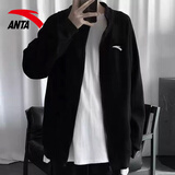 安踏（ANTA）外套男2026秋季新款男士简约立领拉链开衫休闲宽松防风夹克 【针织常规版-热卖推荐】基础黑-1 L /男175cm