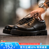 马登德比鞋男厚底增高大头皮鞋黑色工装鞋英伦风休闲百搭低帮马丁靴 磨砂黑 （4cm增高） 马登工装 41 男码