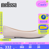 Melissa（梅丽莎）梅丽莎新品简约撞色蝴蝶结果冻成人女士单鞋32772 浅米色 AQ925 37
