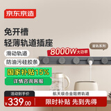京东京造星轨系列 明装 轨道插座  可移动墙壁插座壁挂式滑轨插座  100厘米轨道+5个五孔 深空灰