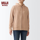 无印良品 MUJI 男女通用 紧密编织毛圈 拉链连帽衫 休闲外套 无性别 卫衣 烟熏橙色 L -XL(180/104A)
