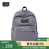 JANSPORT杰斯伯书包轻便双肩包男女旅行包简约背包电脑包学生校园 4QUE7H6雾灰-侧袋+隔层