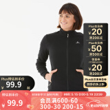 迪卡侬（DECATHLON）户外透湿抓绒女加厚摇粒绒抓绒衣保暖外套冲锋衣内胆MH100 MH100全拉链- 黑色 S
