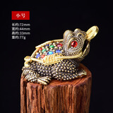 鸿鑫凯纯黄铜咬钱三足金蟾客厅办公室茶几招财蟾蜍摆件铜器工艺品装饰 黄铜-金蟾小号（长7.2cm）