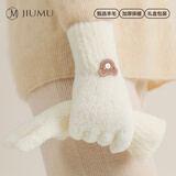 玖慕（JIUMU）绵羊毛保暖手套女冬季加厚针织毛线手套户外开车骑车防寒手套