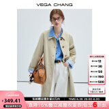 VEGA CHANG风衣女款2025新款春秋英伦风中长款宽松外套 卡其色 M