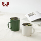 无印良品（MUJI）不锈钢 双层马克杯  水杯 杯子 保温保冷办公室 白色 490ml