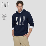 GAP男女装2025秋季新款logo印花抓绒宽松套头连帽衫卫衣786923 海军蓝 S (165/88A) 亚洲尺码