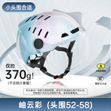 蓝极星超轻骑士头盔电动摩托车透气头盔夏季男女头盔轻便半盔夏日清凉盔新国标3C认证A类 岫云彩M【小头围52-58cm】 标配透明短镜