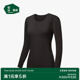 松山棉店【轻薄养肤衣】保暖秋衣秋裤男可打底轻薄保暖内衣女打底衫冬 女士-黑色-上衣 M （女士160，男士170）