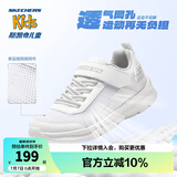 Skechers斯凯奇童鞋儿童运动鞋新款夏季易弯折男女童透气网鞋405238L 男童/白色/WHT 28.5