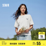 森马[凉感T]观园吉联名短袖T恤女抗菌宽松熊猫夏装潮109324100013