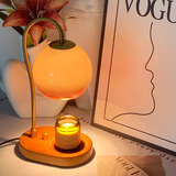 蛮丂中古香薰融蜡灯无火高颜值生日礼物卧室氛围灯复古床头台灯可调光 渐变款实木融烛灯 暖光无极调光