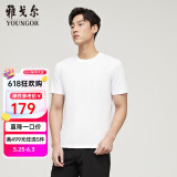 雅戈尔（YOUNGOR）短袖T恤男圆领水柔棉升级版丝柔棉透气舒适精致工艺T恤100%棉面料 VSPC533094BYA白色 3XL