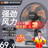 BURAGES 【德国品牌】电风扇台式家用风扇床上宿舍学生轻音摇头台扇大风力17英寸电扇定时办公室台立式小 14英寸铝叶加强电机【可定时+可摇头】+延长线