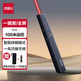 得力（deli）ppt翻页笔教师用激光笔无线演示器多媒体教学翻页器会议指示大型演讲电子教鞭课件笔投影遥控笔 电池款【红光-100m】超长续航 2802P黑色