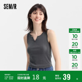 森马背心女短款针织内搭显高女士夏紧身纯色上衣百搭109324102001