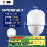 公牛（BULL）LED灯泡高亮柱形灯厂房车间商超食堂 30W球泡白光6500KE27螺口