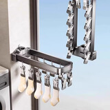 天地鱼吸盘袜子晾晒架阳台家用折叠晒袜子神器内衣内裤旋转多夹子晾衣架