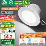 雷士（NVC）LED筒灯嵌入式三色可调筒射灯客厅天花灯走廊过道灯背景牛眼灯 铝材Ra90-漆白6W白光-孔75-85mm