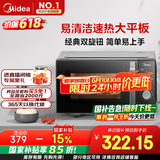 美的（Midea）微波炉经典升级款M2A 家用小型20升平板式易清洁快捷双旋钮高效速热杀菌除味以旧换新