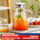 青苹果耐热玻璃凉水壶1.95升大容量 可加热烧水壶 泡茶煮凉茶壶冷水壶