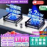 好太太亿美燃气灶双灶5.2KW一级能效家用天然气液化气煤气灶台式嵌入式猛火炉具定时灶方架铜盖鸳鸯灶JZT-B6T 旗舰款 不锈钢+5.2kw方架鸳鸯猛火 管道天然气