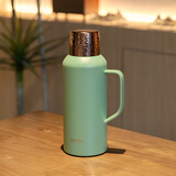 米索小钢炮焖茶壶大容量保温壶316不锈钢老白茶闷泡茶壶 艾绿色1.0L