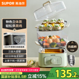 苏泊尔（SUPOR）电蒸锅电煮锅电火锅多功能锅家用电锅蒸包子锅电热锅三层大容量多用途锅ZN23FK930【抖音升级款】