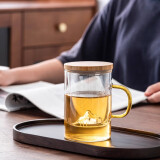 heisou茶杯子玻璃泡茶品茗杯中国风过滤水杯主人杯单杯500ml KC1505