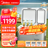 美的（Midea）车载冰箱44升双门压缩机车家两用轿车12V货车24V可结冰冷冻冷藏箱