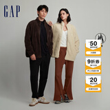 Gap男女装LOGO抱抱绒立领运动卫衣817851休闲上衣 深棕色 L (185/104A)