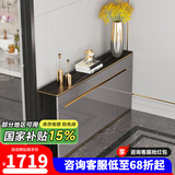 澳之音餐边柜一体靠墙柜子轻奢岩板餐厅边柜超薄家用厨房客厅储物茶水柜 100*29.6cm/岩板+烤漆（3抽3门）