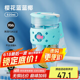 物生物（RELEA）水杯女士玻璃咖啡杯夏季吸管杯大容量泡茶杯学生杯子生日礼物