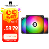 Thermalright(利民) TL-C12C-S X3 黑色argb12cm机箱幻彩低噪风扇ARGB 4PIN PWM 1550转速 三连包