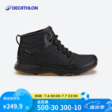 迪卡侬（DECATHLON）运动鞋男秋冬保暖冬季东北雪地靴男防泼水棉鞋休闲鞋徒步鞋男 精致黑 43