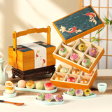 悠享时（YOTIME）中秋月饼礼盒688g手工菓子苏式蛋黄酥奶黄流心月饼木盒送礼物定制