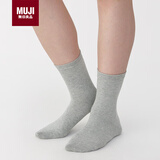 无印良品（MUJI）男女通用 合脚直角 袜口无橡筋袜 袜子 灰色 均码 23-25cm