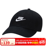 耐克NIKE运动配饰男女太阳帽棒球帽CLUB CAP帽子FB5368-011黑S/M