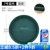 爱丽思（IRIS）花盆托彩色Deepot圆型盆栽花盆托加厚接水盘树脂塑料托盘花盆托 7号深绿色【搭配6号花盆】