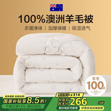 博洋家纺 绵茹A类抑菌100%澳洲进口羊毛被被芯 冬被子 7.4斤220*240cm