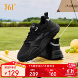 361°运动鞋男冬季厚底增高黑色通勤鞋休闲跑步老爹鞋子男672426763F-4
