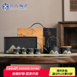 苏氏陶瓷（SUSHI CERAMICS）手绘彩画茶具提梁茶壶配精美干泡茶盘小茶叶罐7件功夫茶具套装