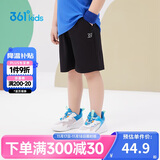 361°儿童短裤夏季男女童3-12岁透气运动裤梭织五分裤 黑 101