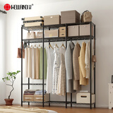 川井挂衣架落地卧室衣服置物架简易金属衣帽架全钢架衣橱收纳衣柜027