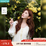 茵曼（INMAN）章若楠同款欧若风法式吊带连衣裙2025夏季新品女装淡鹅黄色裙子 杏色针织衫-18528632 M