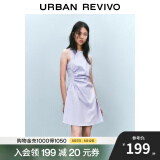 UR2025春季新款女摩登气质褶皱收腰显瘦无袖连衣裙UYY750030 淡紫 L