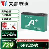 天能电动车电池 60V32Ah电瓶车铅酸电池免费上门安装支持以旧换新
